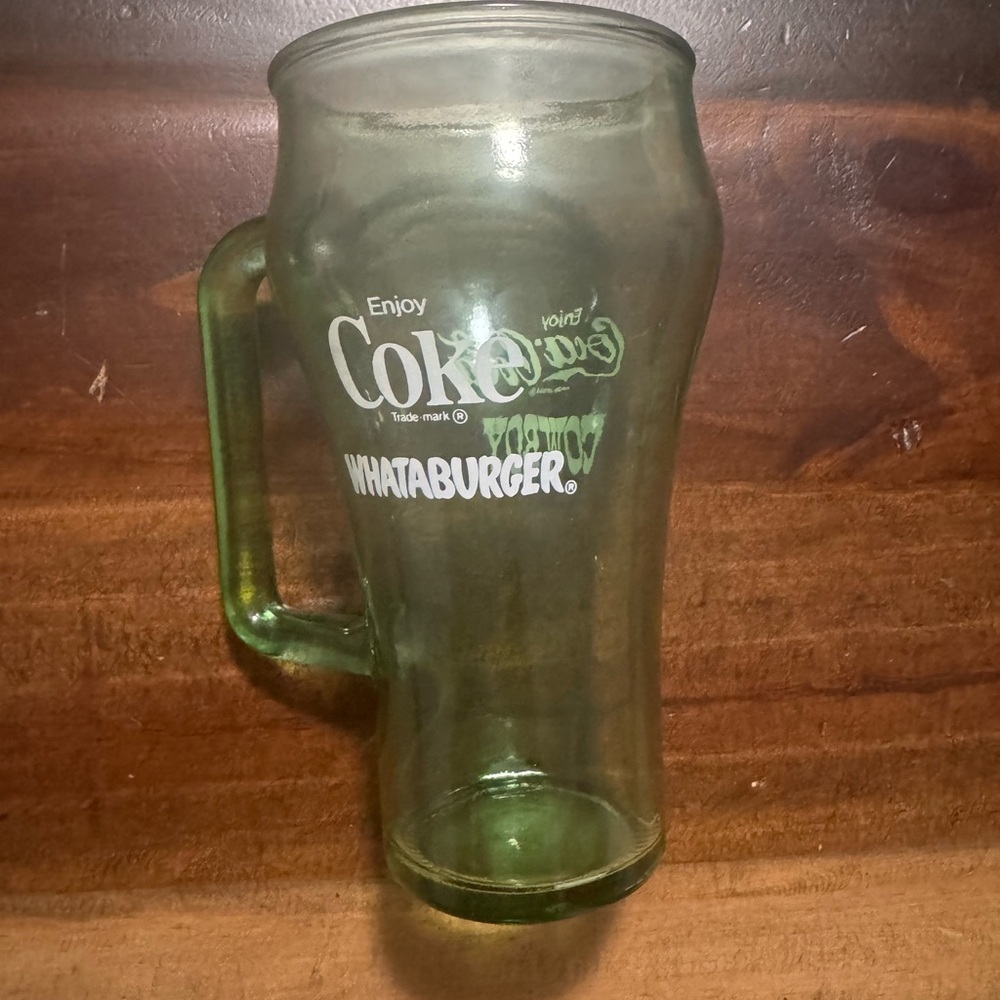 Coca Cola Whataburger Green Glass Mug